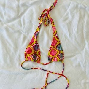 Bright Snake Print Hookipa Bikini Top